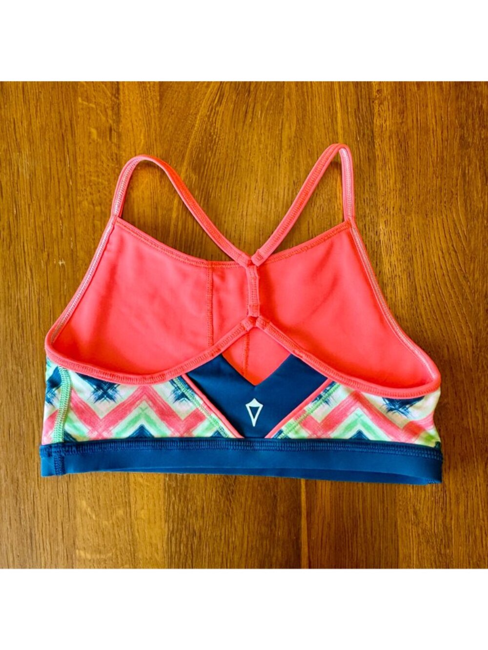 IVIVVA Chevron Cropped Tank Top Girls 7-8 Pink Sports Bra Gymnastics Dance Swim - Picture 2 of 6